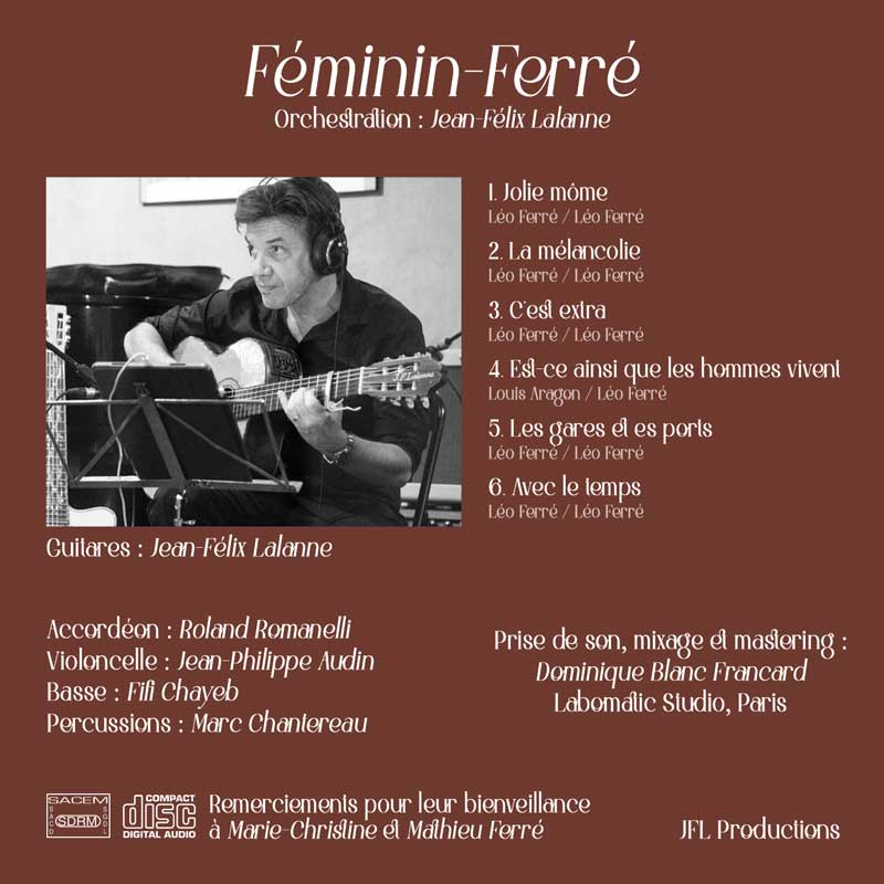 Image verso pochette Féminin Ferré